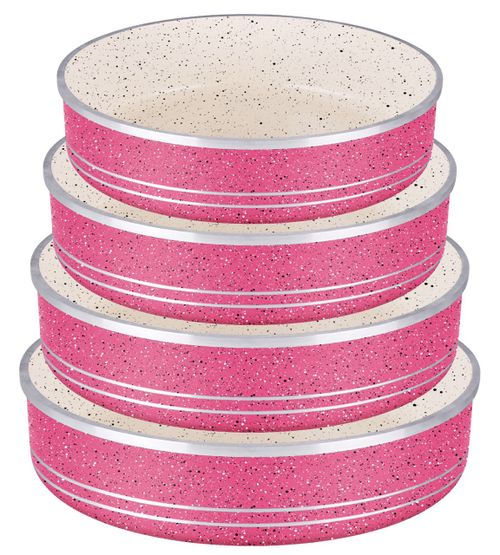 Dessini 4 Pcs Granite Cake Pan Set PinkDessini 4 Pcs Granite Cake Pan Set Pink